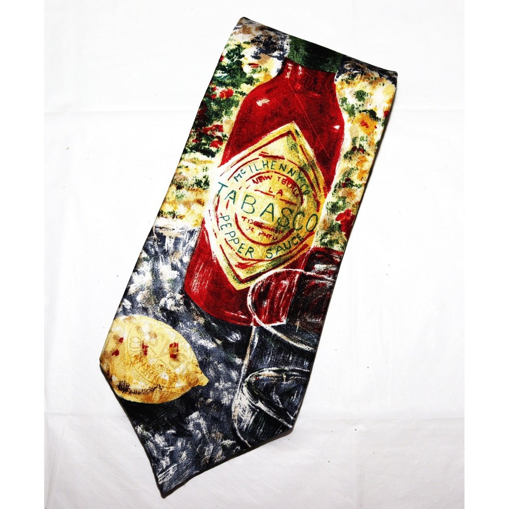 Tabasco Men's Tabasco Sauce Abstract‎ Print Silk Neck Tie